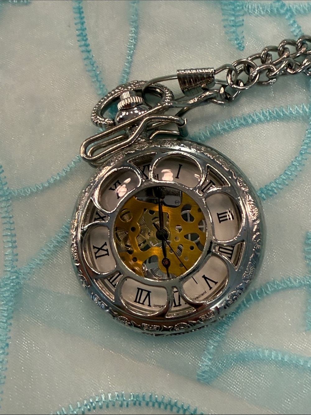 Flower Cut Out Pocket Watch